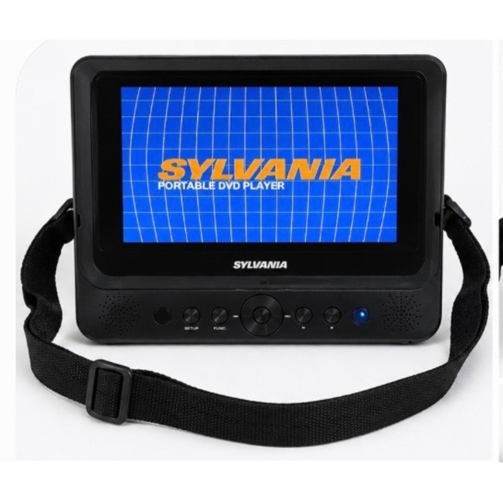 Sylvania SDVD8741 Portable DVD Player Black with Headrest Strap and AC Adapter